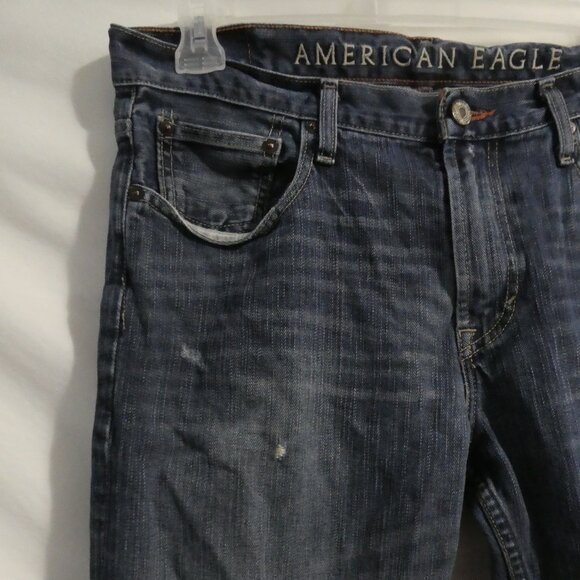 AMERICAN EAGLE | 34 x 32 | Bootcut Subtle Distressed Blue Denim - Jeans - Picture 3 of 16